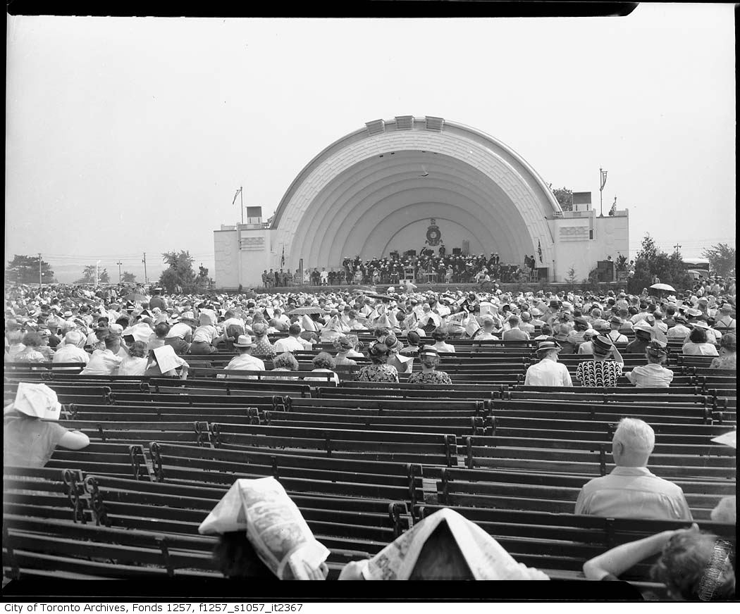 Bandshell during official opening of CNE by governor general 1946